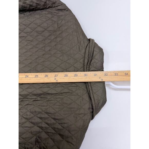 Barbour Womens Jacket Size 10 Green Quilted Snap Button Up Collared - Picture 9 of 10